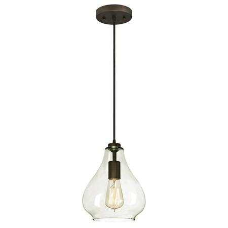 WESTINGHOUSE One-Light Adjustable LED Mini Pendant ORB, Clear Glass 6102600